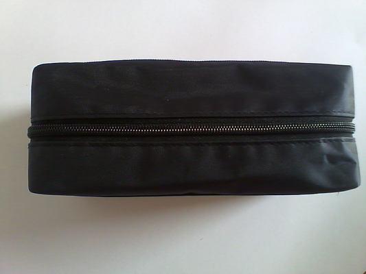 Sacos cosméticos do curso preto, malote de nylon pequeno do zíper para o cosmético e moeda